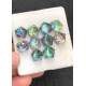 High Quality Natural Abalone Shell Pearl and Crystal Doublet Rose Cut Hexagon Shape Cabochons Gemstone For Jewelry